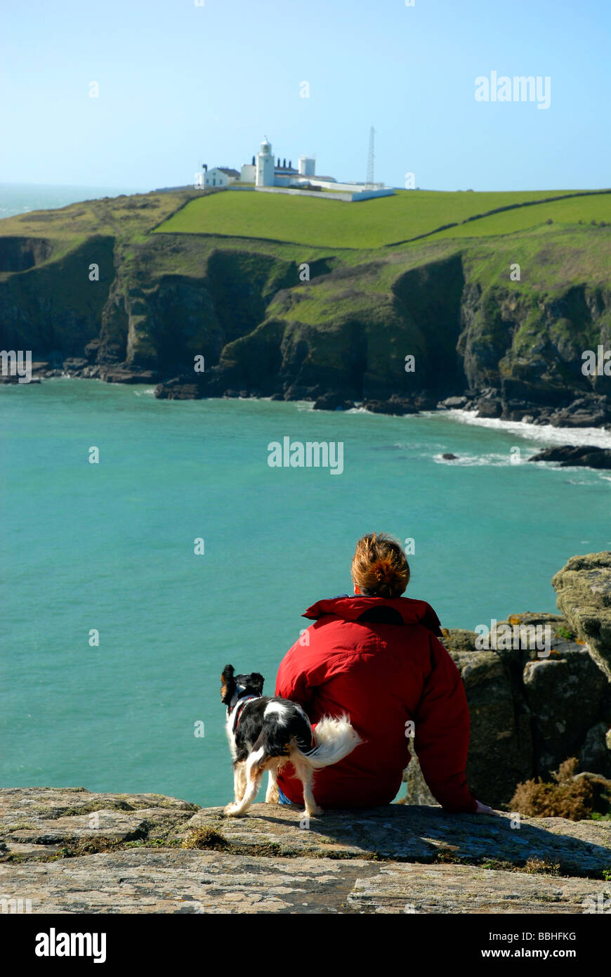 Die Eidechse und Lizard Lighthouse, Cornwall, England, UK Stockfoto