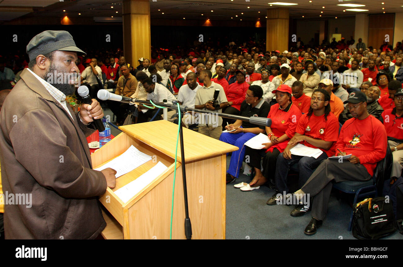Handel mit südafrikanischen demokratische Lehrer Union SADTU und Kongress der südafrikanischen Gewerkschaften COSATU Präsident Willie Madisha Stockfoto