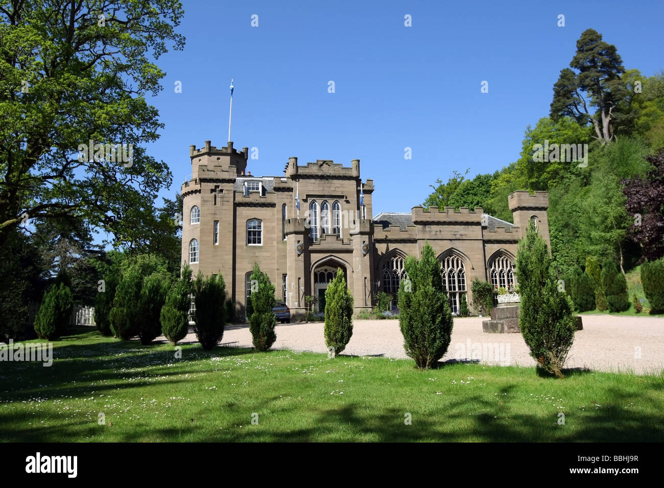 Privatbesitz Drumtochty Burg in der Nähe von Auchenblae, Angus, Schottland, Vereinigtes Königreich Stockfoto
