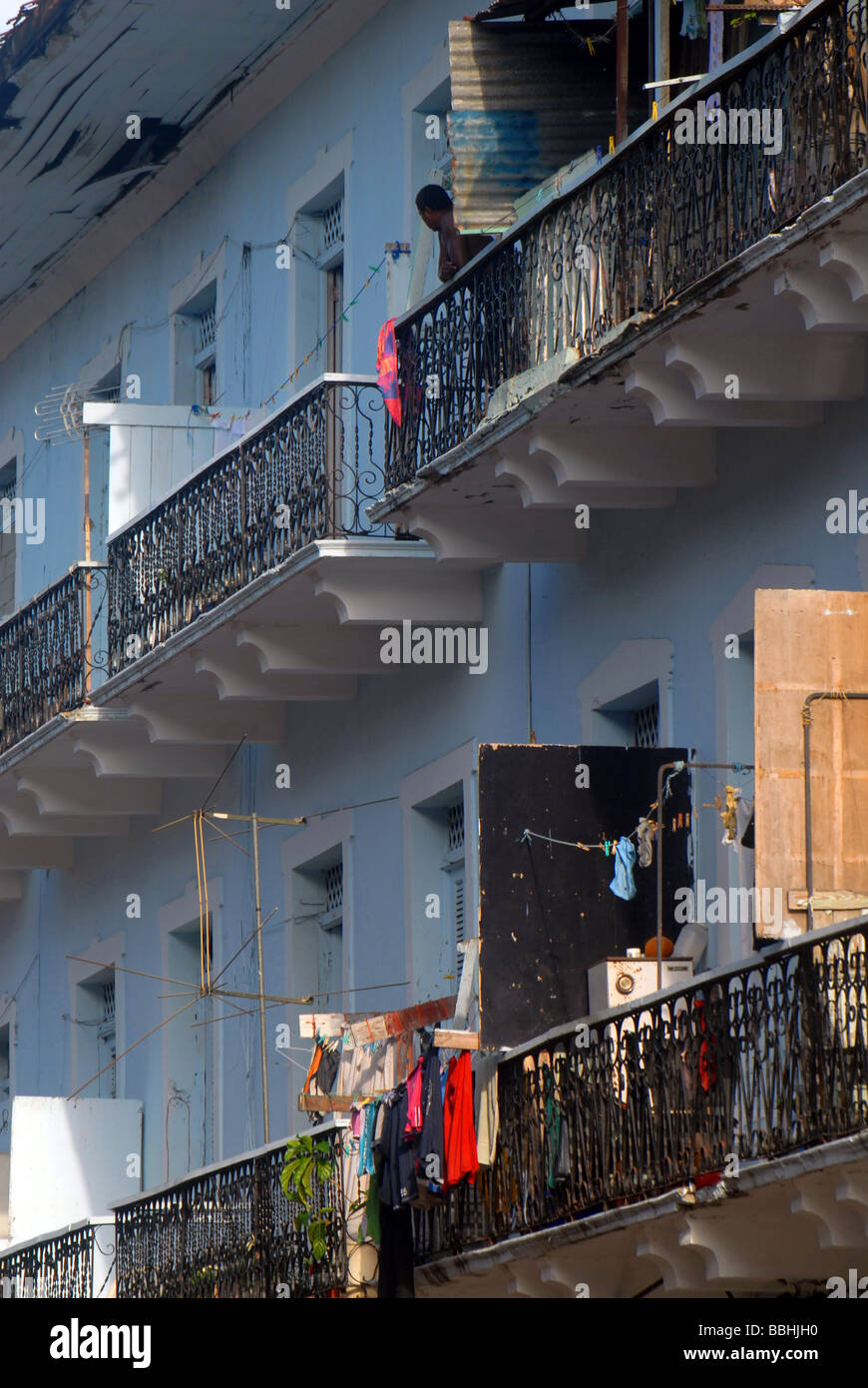 Nahaufnahme Bild von Balkonen Stockfoto