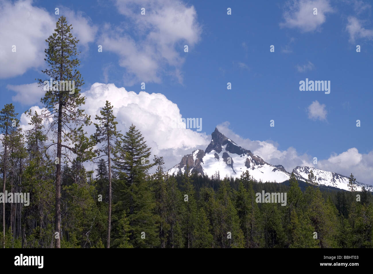 Mount Thielsen oder große Kuhhorns eines erloschenen Vulkans in der Oregon hohe Kaskaden. Stockfoto