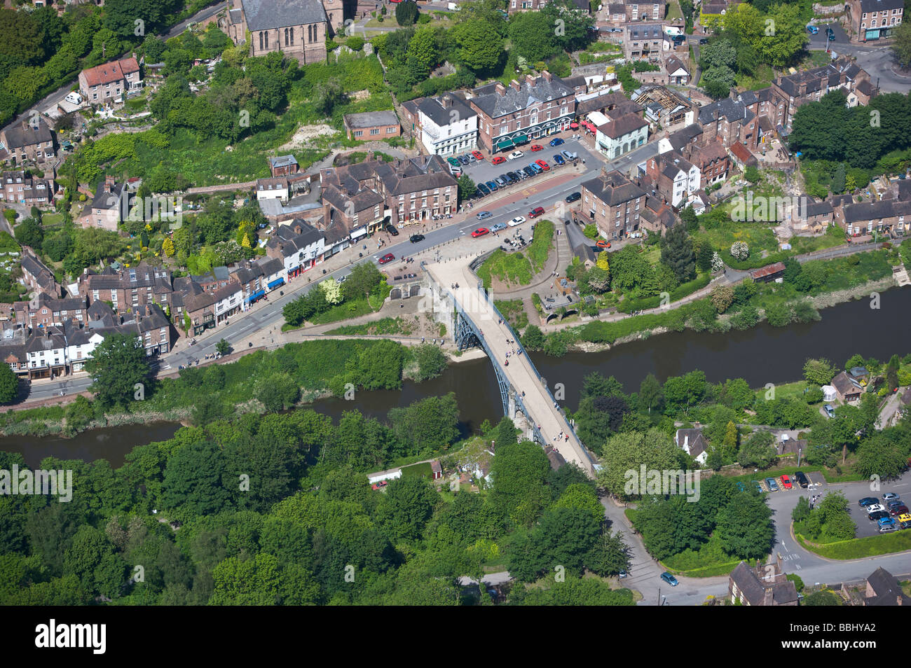 Ironbridge Telford Luftbild Stockfoto