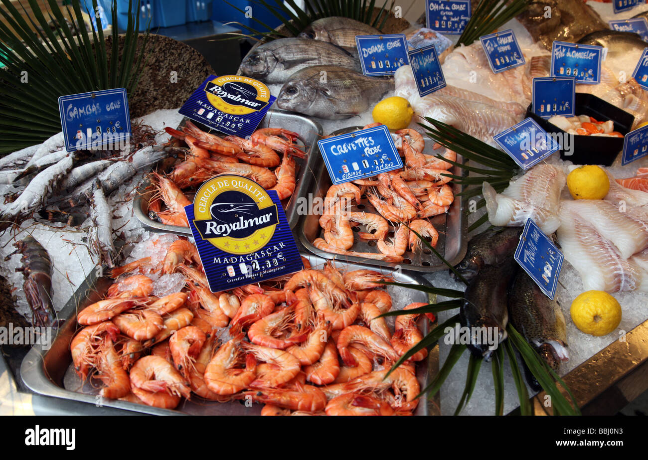 Fisch zum Verkauf in Antibes Markt Frankreich Stockfoto