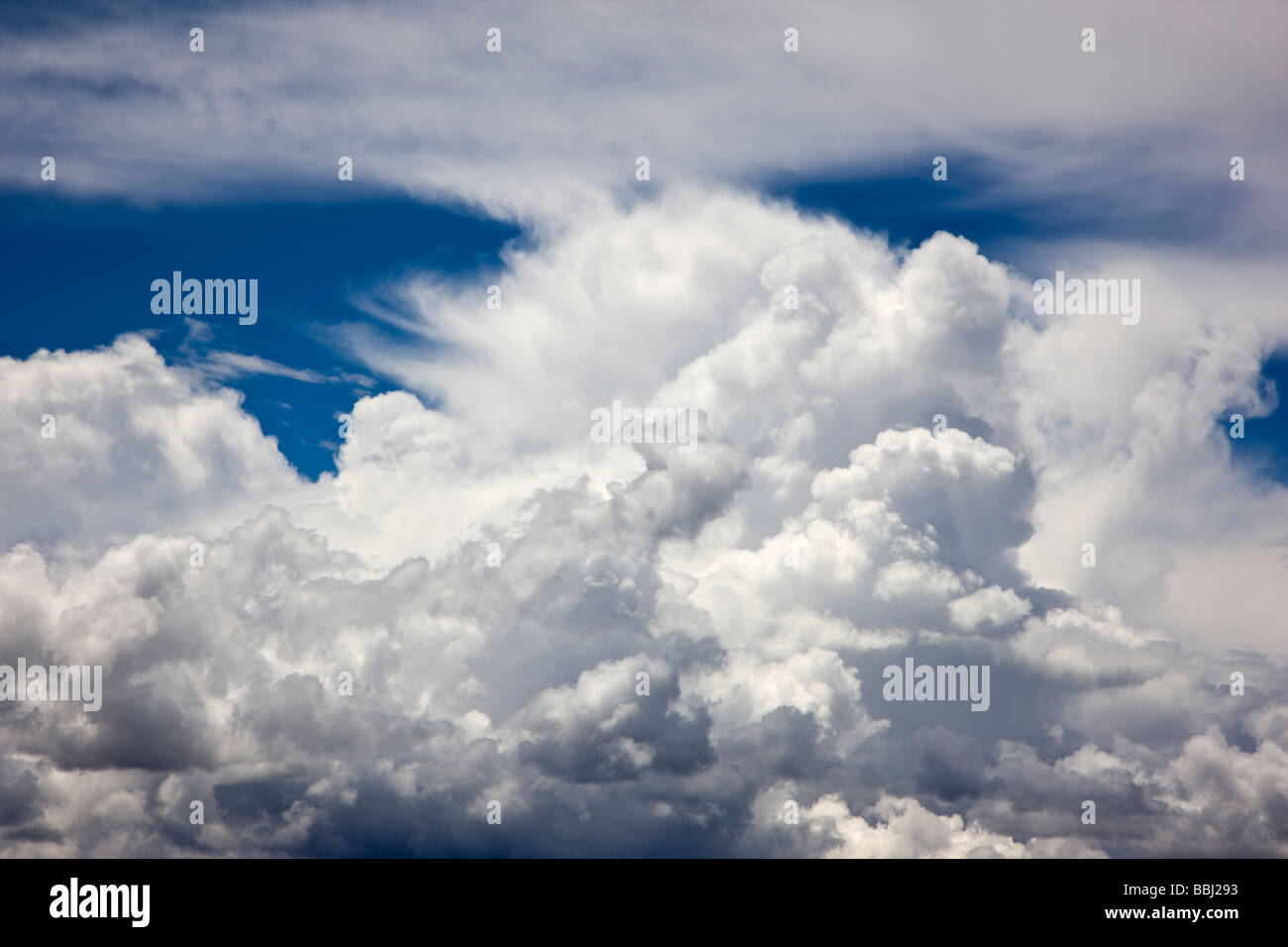 Geschwollene weißen Luž Wolken vor einem strahlend blauen Himmel Highway 50 Curecanti National Recreation Area Colorado USA Stockfoto