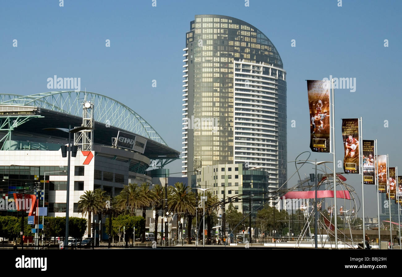 Etihad Stadium, ehemalige Telstra Dome in Docklands, Melbourne, Australien Stockfoto