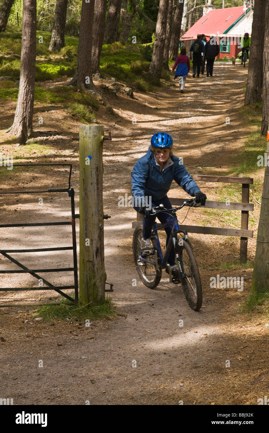 dh Cairngorms National Park ROTHIEMURCHUS SCHOTTLAND Schottische Radtouren im Freien Radfahren aviemore Country Bike uk Forest Cycler Mountain Stockfoto