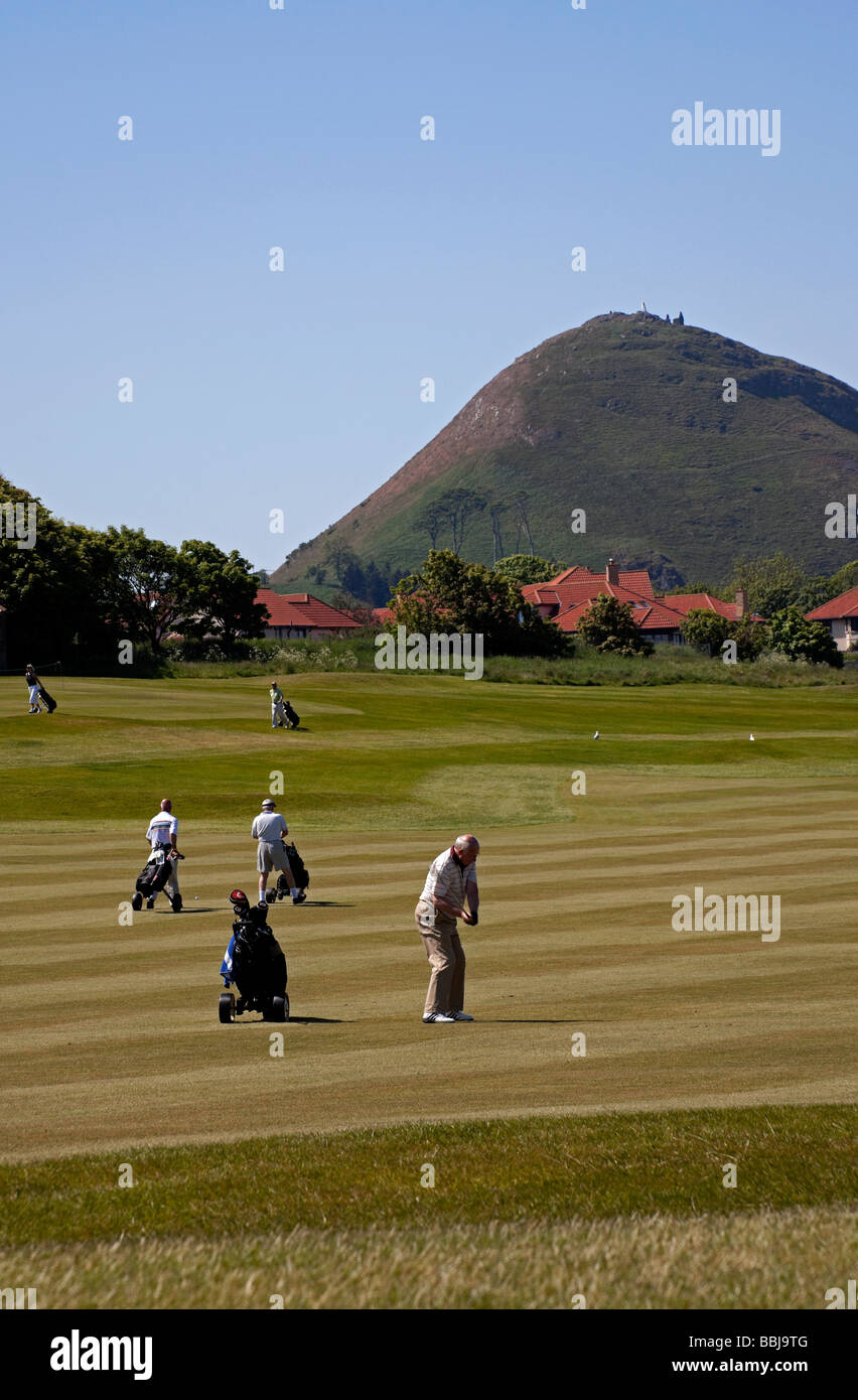 Golfer auf Glen Golf Course, North Berwick East Lothian, Schottland, UK, Europa Stockfoto