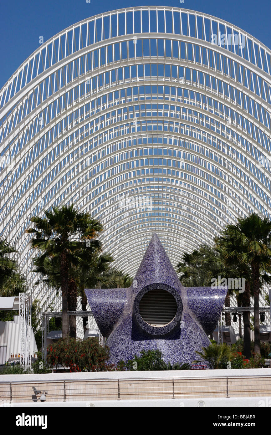 Entworfen von Santiago Calatrava Valencias ist Stadt der Künste und Wissenschaften eine beeindruckende Sammlung moderner Architektur. Stockfoto