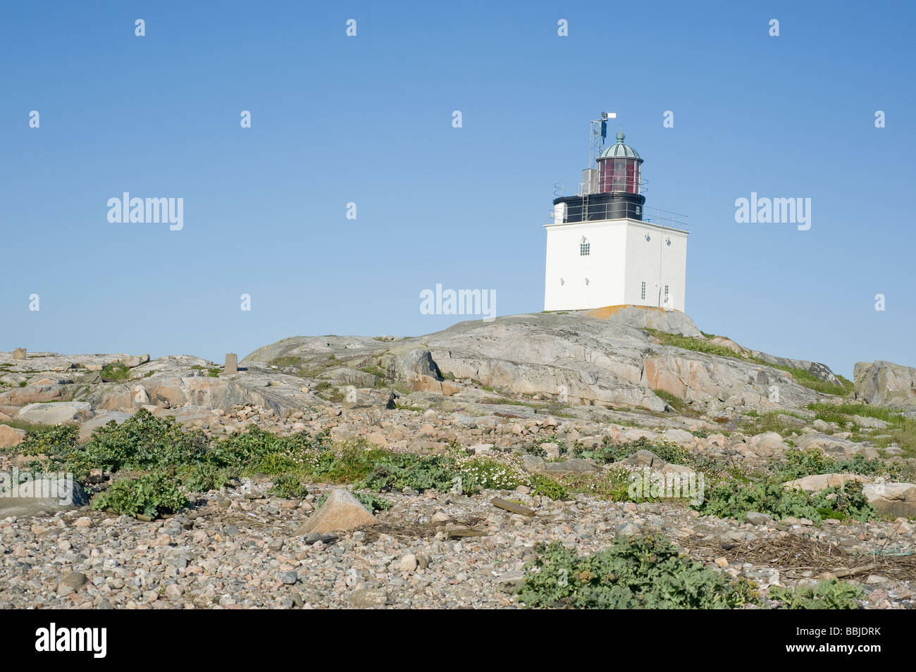 Coastel Blick von der schwedischen Westküste, Tistlarna lighthuose Stockfoto
