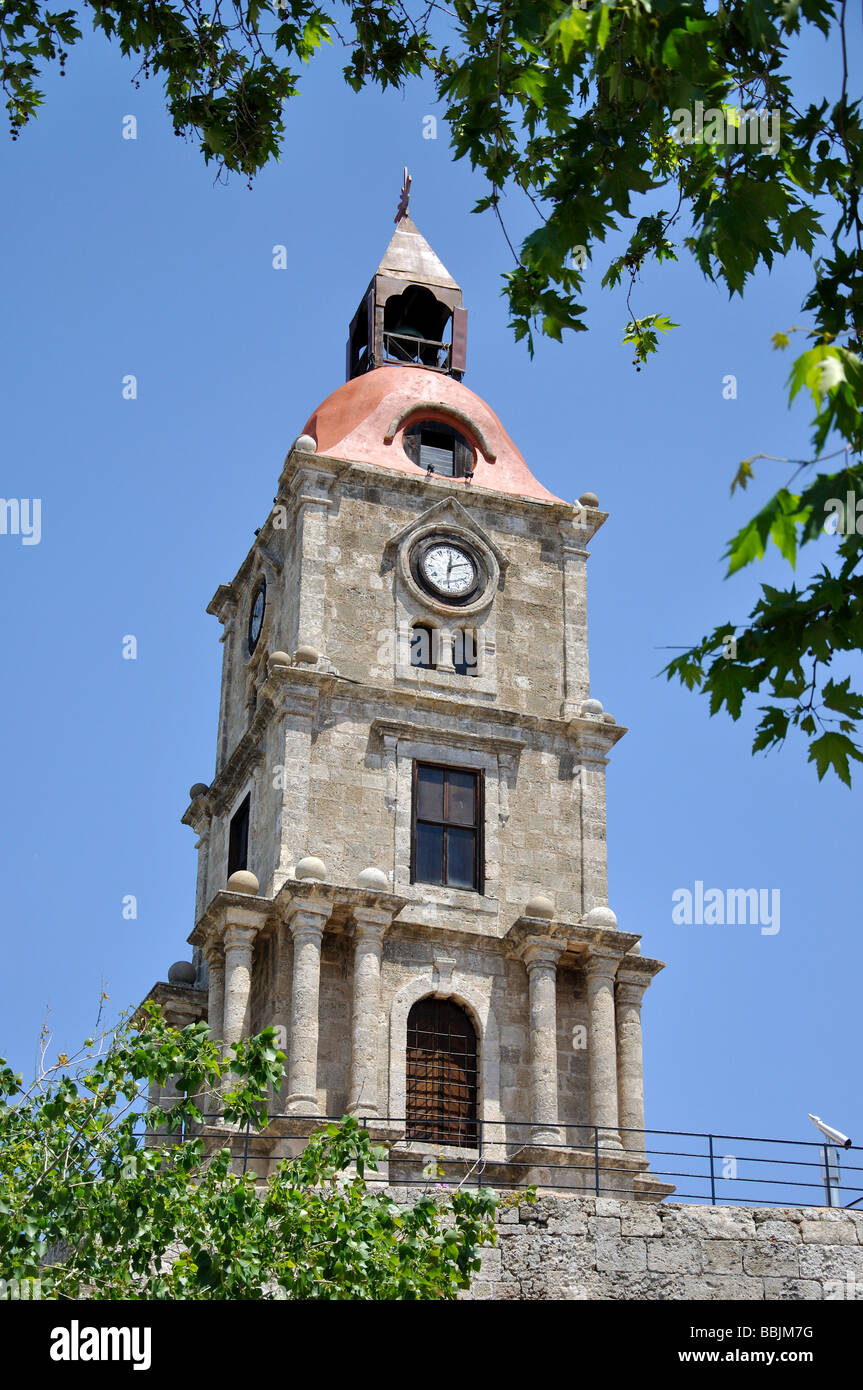 Byzantinische Glockenturm, Altstadt, Altstadt von Rhodos, Rhodos, Dodekanes, Griechenland Stockfoto