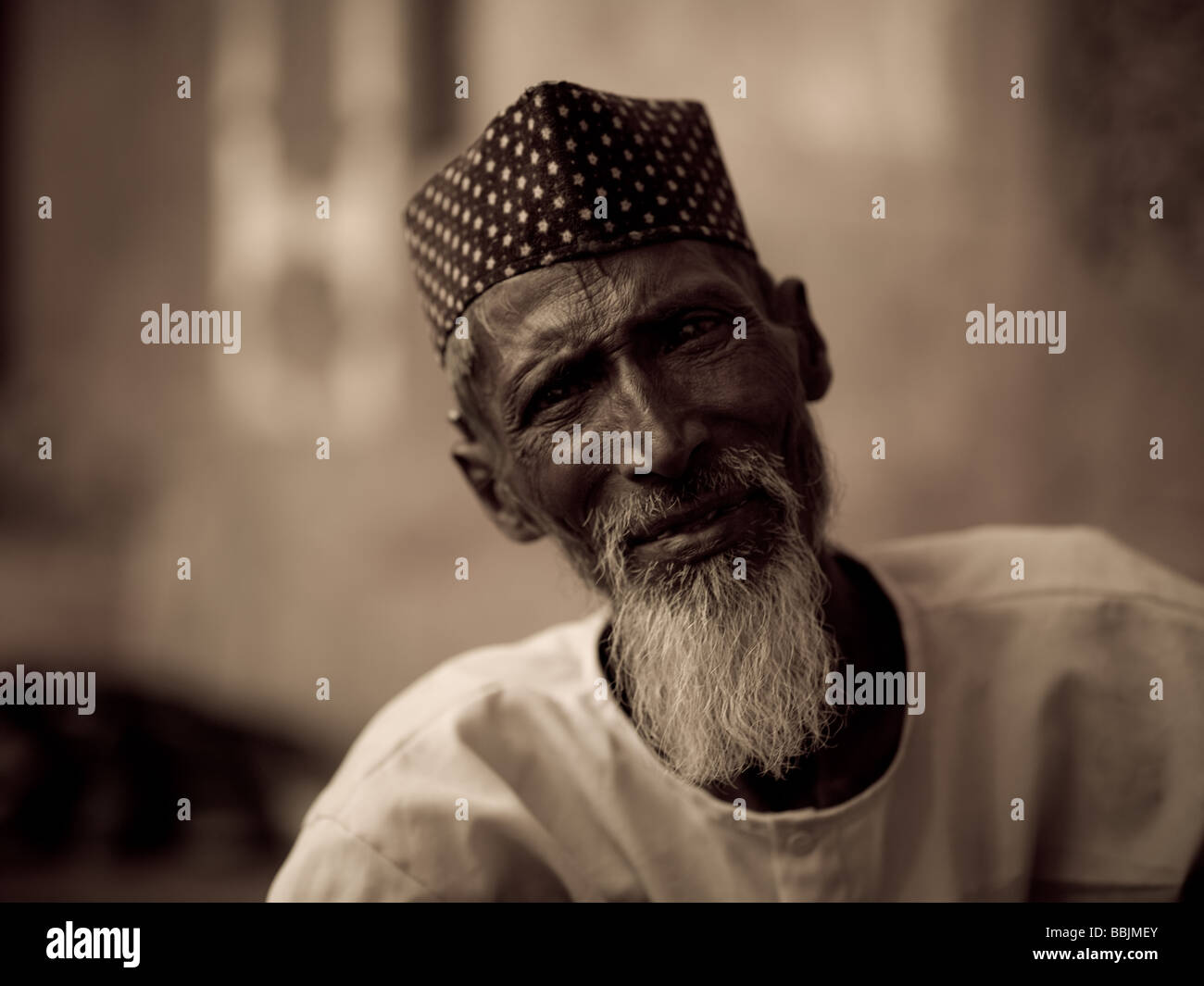 Bärtiger Mann in Indien Stockfoto