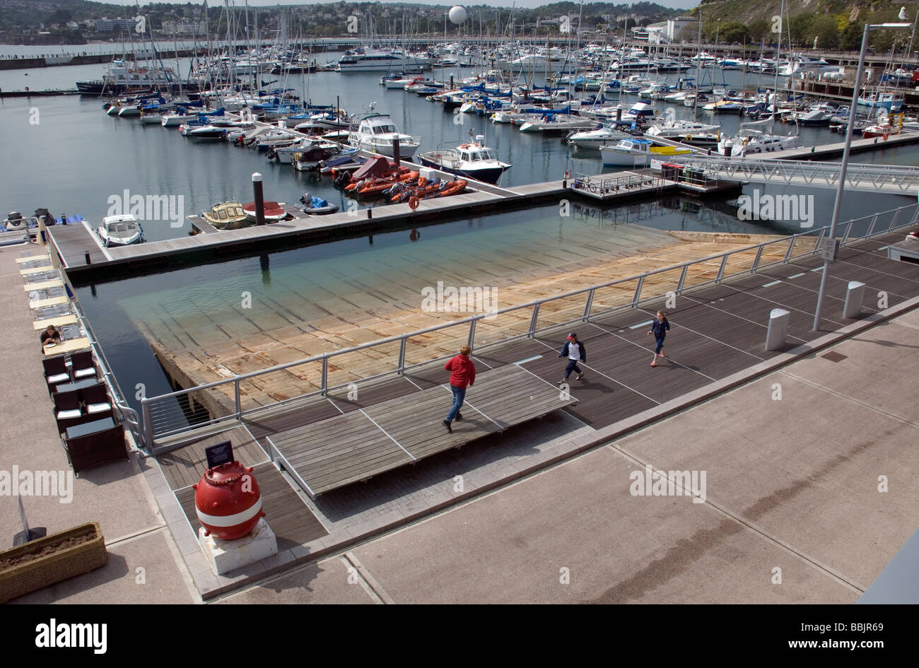 D Tag Einschiffung Rampen, Torquay, die 4. uns Infanteriedivision legte am 5. Juni 1944 von Rampen hier. 68 Hards wurden gebaut Stockfoto