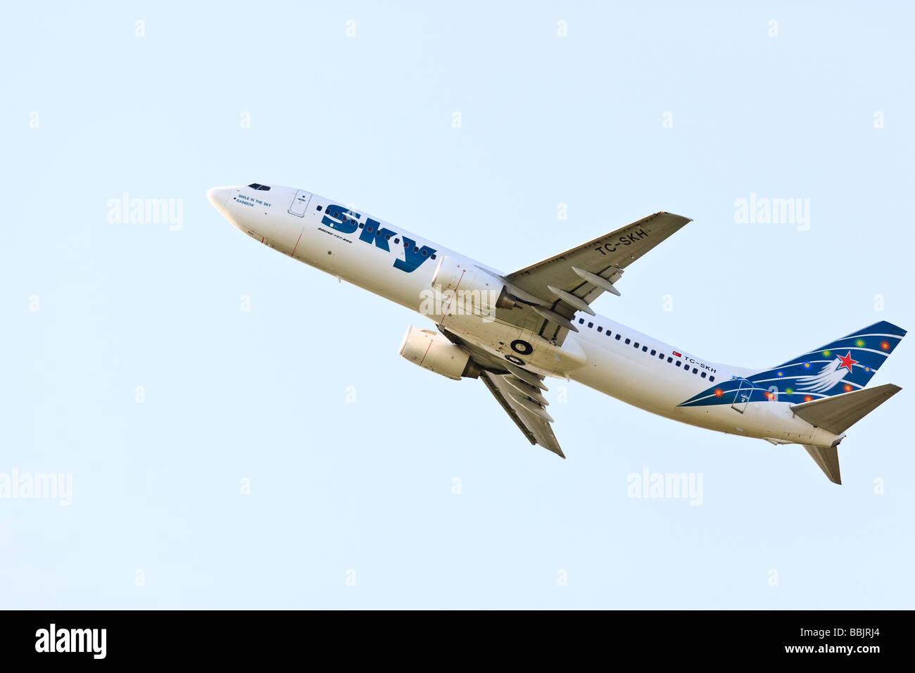 Boeing 737-800 Flugzeug der turkish Airlines Sky bei Take off Stockfoto