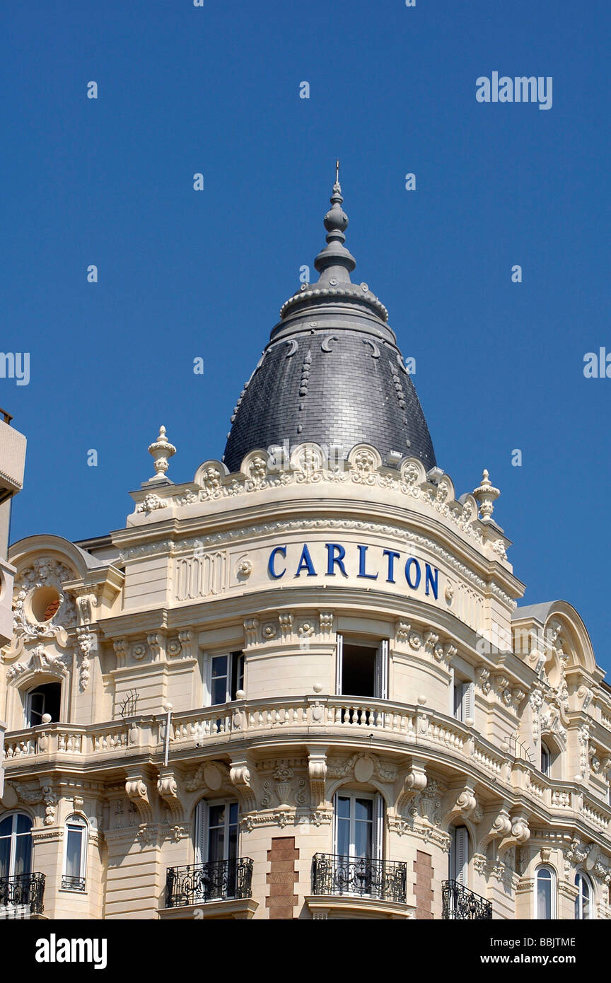 Das Palace Hotel "Carlton", eines der Hotels von Promis bei den Filmfestspielen in Cannes, Frankreich geschätzt. Stockfoto