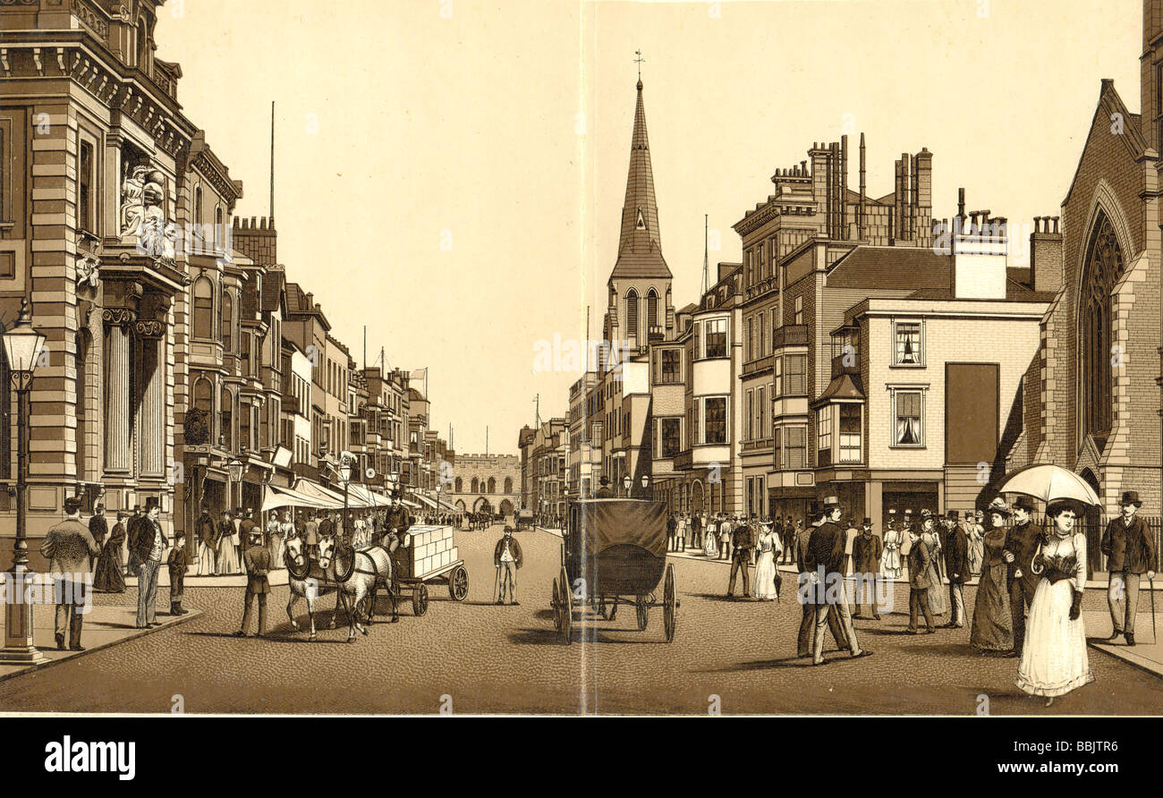 Die High Street, Southampton, aus einem viktorianischen Souvenir-Album ca. 1895 Stockfoto