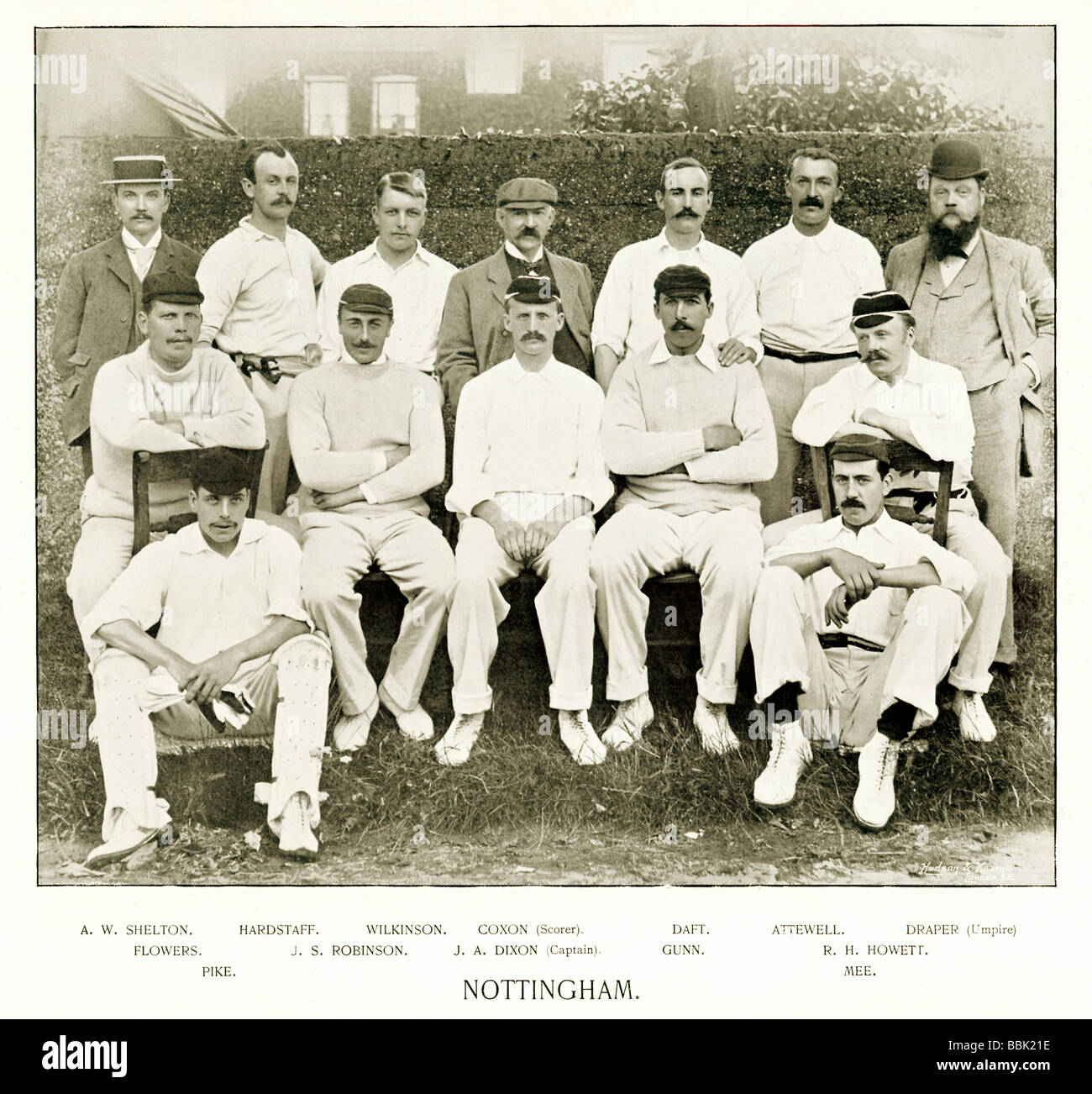 Nottinghamshire Cricket 1895 späten viktorianischen Foto des englischen county Cricket-Teams Stockfoto