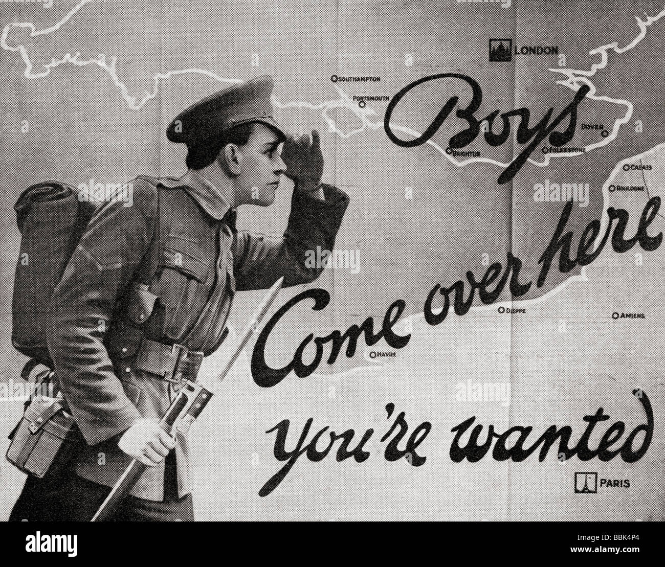 Während des Krieges Recruitment Poster Stockfoto