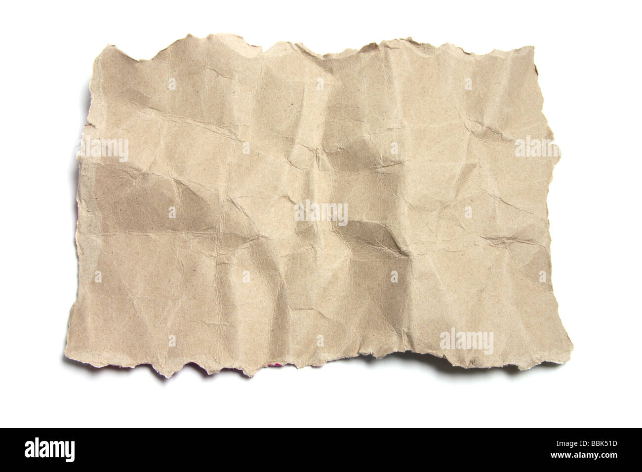 Braun zerknittertes Papier Stockfoto