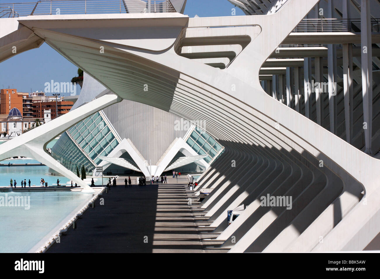Entworfen von Santiago Calatrava Valencias ist Stadt der Künste und Wissenschaften eine beeindruckende Sammlung moderner Architektur. Stockfoto