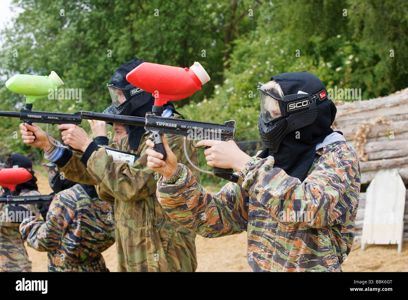 Paintball-Spieler Stockfoto