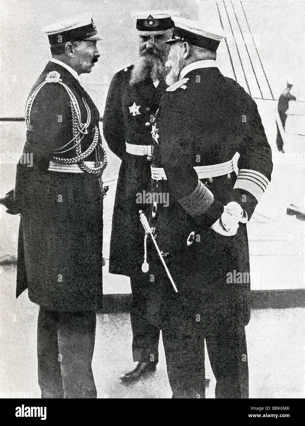 Deutsche Kaiser und Marine Köpfe Stockfoto