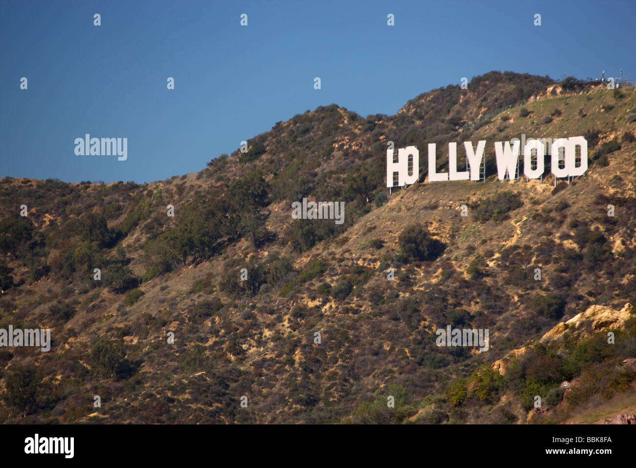 Das Hollywood-Schild aus Griffith Observatory Los Angeles Kalifornien Stockfoto