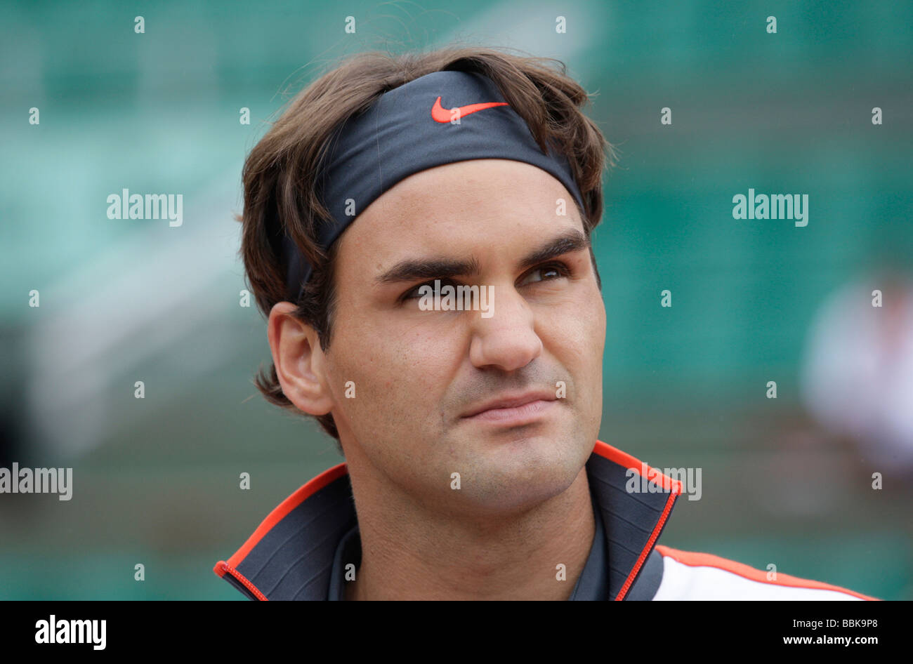 Porträt des Tennisspielers Roger Federer(SUI) in Roland Garros Stockfoto