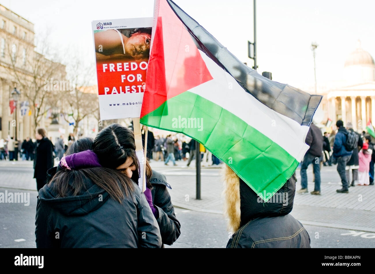 Demonstration gegen Israel in London Januar 2009 Pro-palästinensischen manifest gegen die israelische Besatzung Palästinas Stockfoto