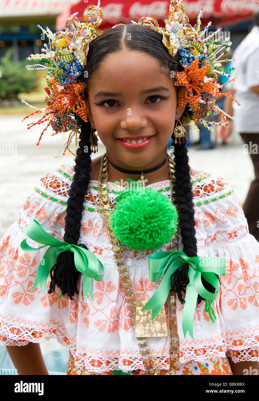 Panama.Traditional Kind Tänzer in David fair. Stockfoto