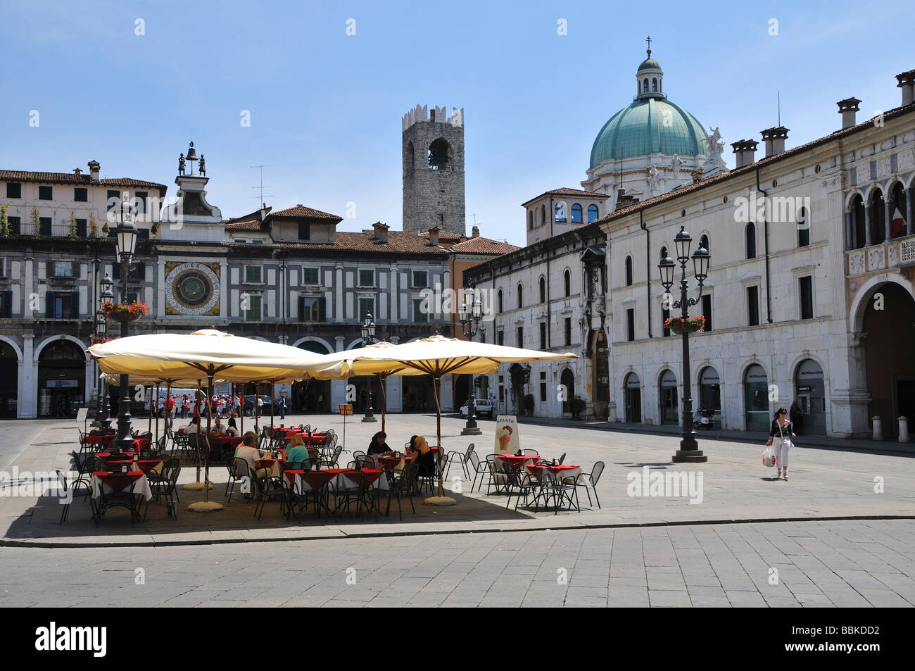 Piazza della Loggia, Brescia, Lombardei, Italien Stockfoto