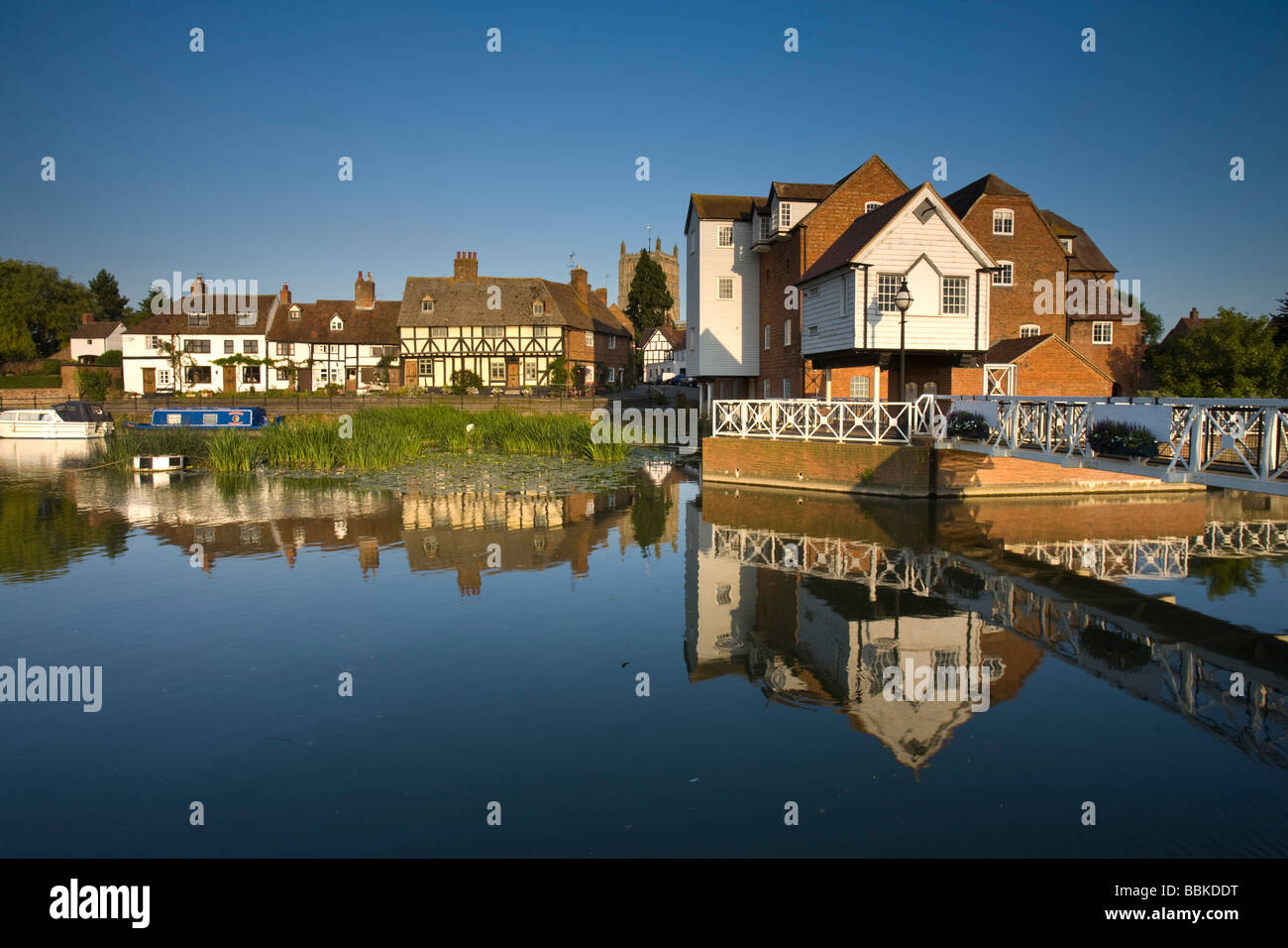 Mühle-Bank, Tewkesbury und den Fluss Severn, Gloucestershire, UK Stockfoto