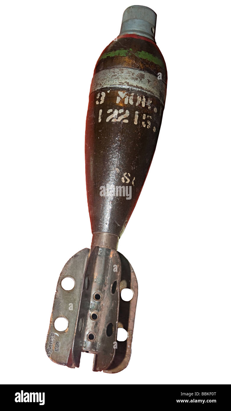 Hochexplosiven Mörtel Bombe mit Sicherung zweiten Weltkrieg Europa Stockfoto
