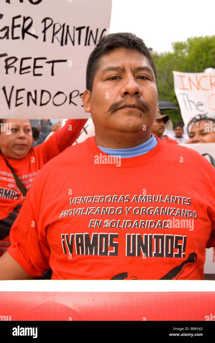 Einwanderer Marsch für Amnestie, Gleichberechtigung, Legalisierung, rassische Gleichheit, Recht auf freie Meinungsäußerung, faire Arbeitsbedingungen - New York City Stockfoto