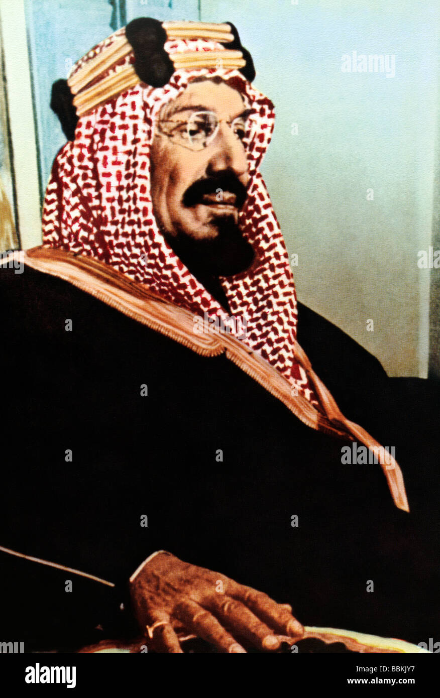 Saudi Arabien-Porträt von König Abdul Aziz Al-Saud erste Monarch von Saudi Arabien Stockfoto