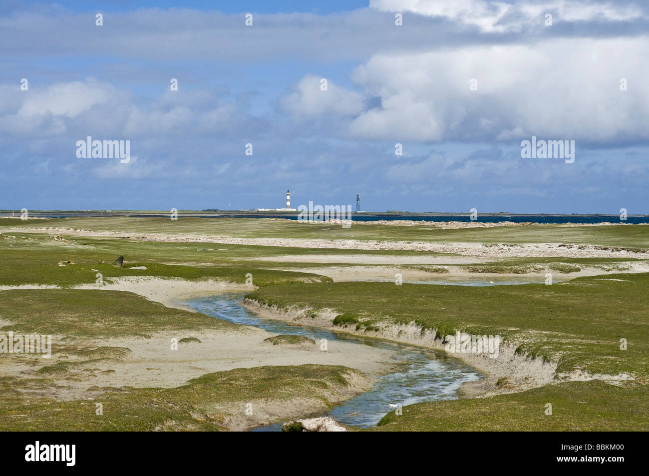 dh Linklet Bay NORTH RONALDSAY ORKNEY Sandy Links Golfplatz Stockfoto