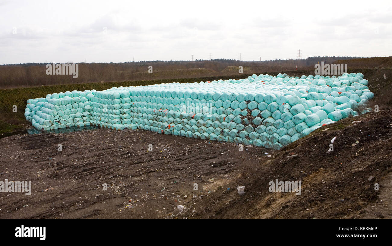 Anwendung AVI Ballen Ballen BEC Biomasse Puffer Pufferung Business zentrale Zertifizierung Stadt Hengelo Bereinigung Klima CO2 zu Stockfoto