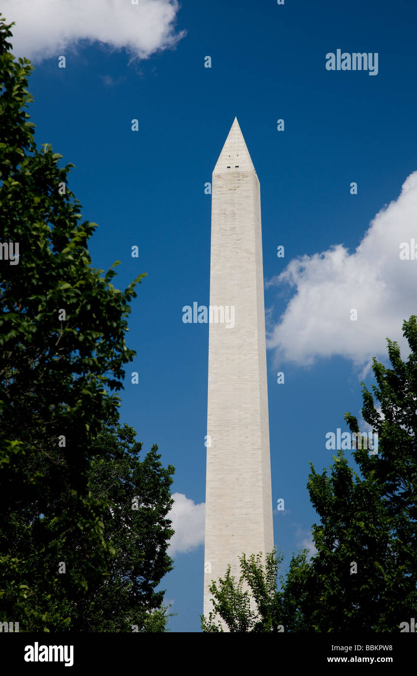 Das Washington Monument von der Mall aus dem Westen Stockfoto