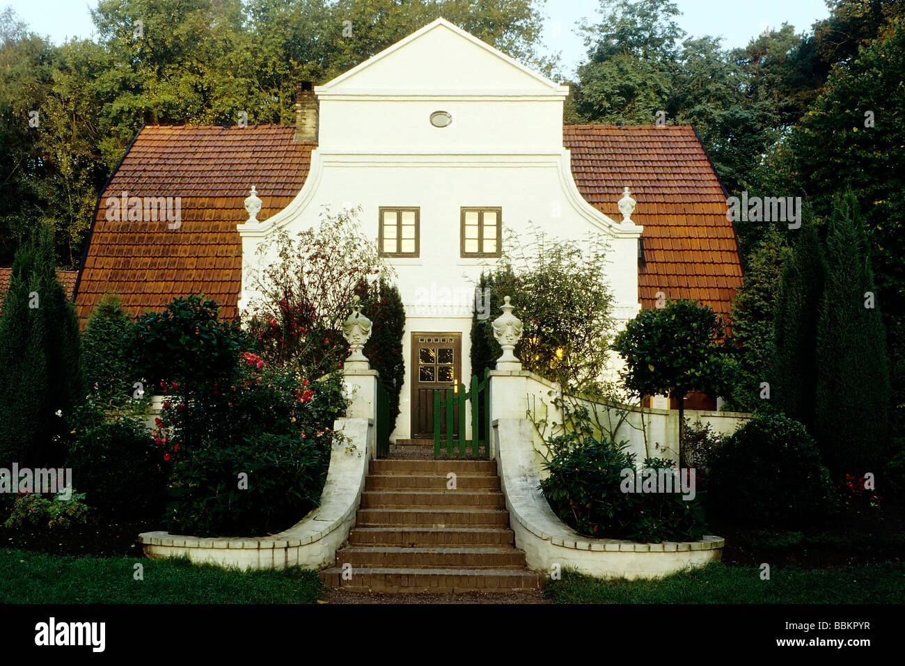 Barkenhof Wohnhaus von Heinrich Vogeler, Worpswede, Teufelsmoor, Teufel Moor, Niedersachsen, Deutschland, Europa Stockfoto