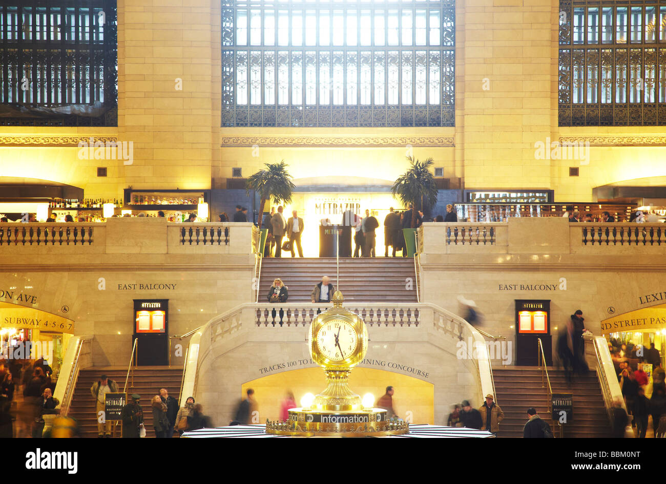 Uhr und Balkon, Grand Central Station, NewYork Stockfoto