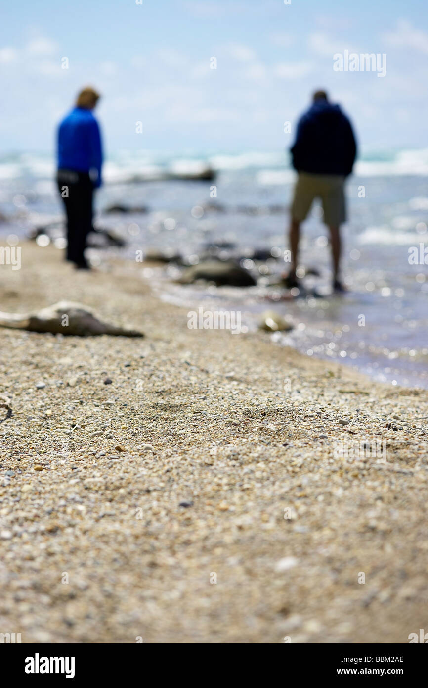 Aus Fokus paar am Strand Küste, Ontario Stockfoto