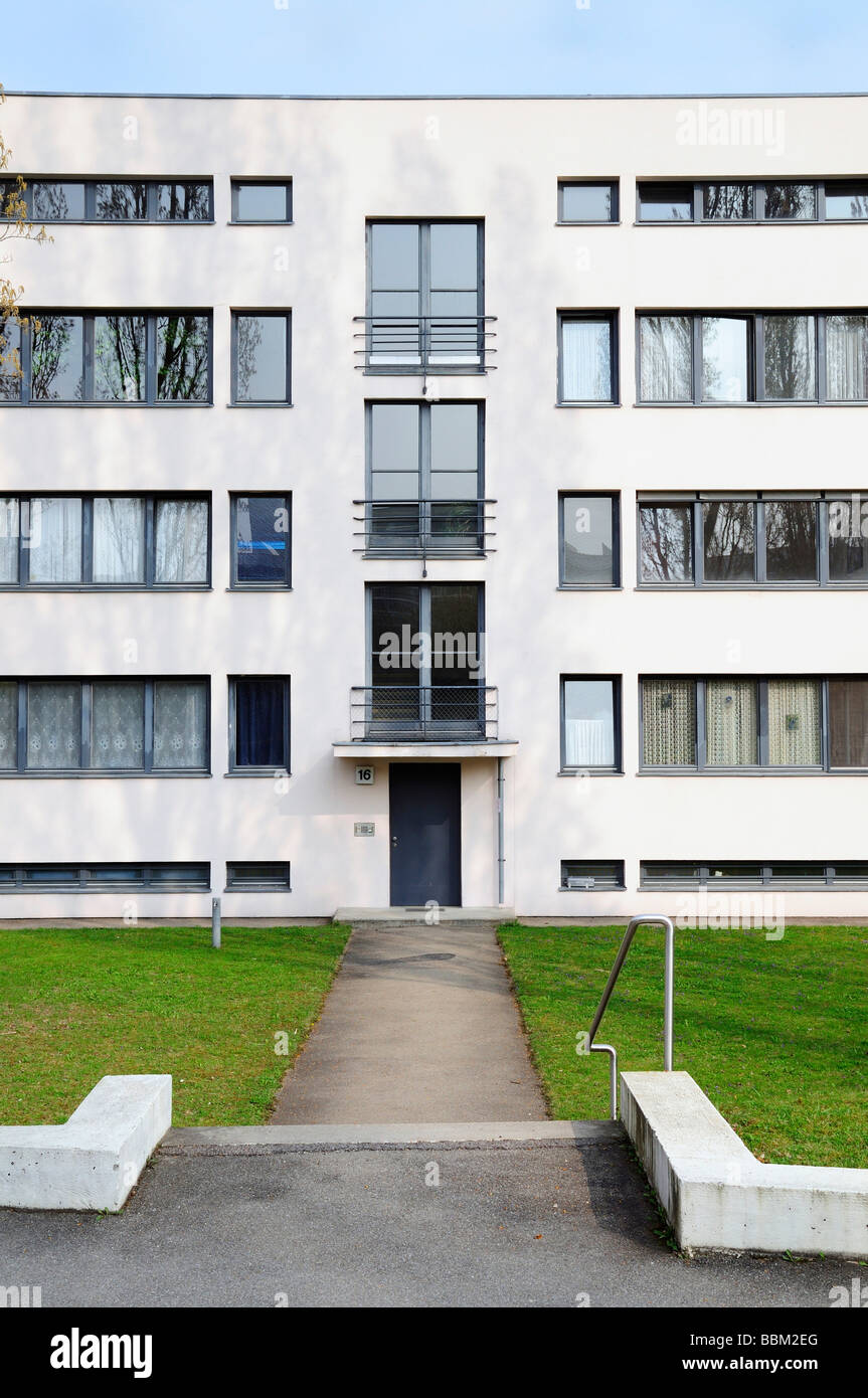 Appartementhaus Am Weissenhof 14-20, hier Eingang Haus 16, Architekt Ludwig Mies van der Weissenhofsiedlung Immobilien Stuttgart Stockfoto