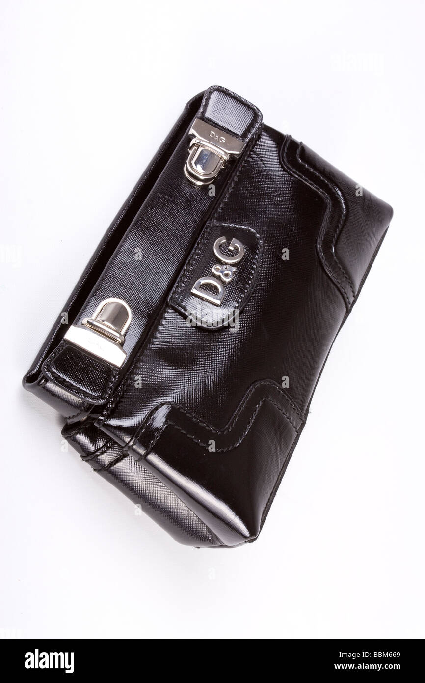 D & G kleine schwarze Handtasche Studio Ausschneiden Stockfoto