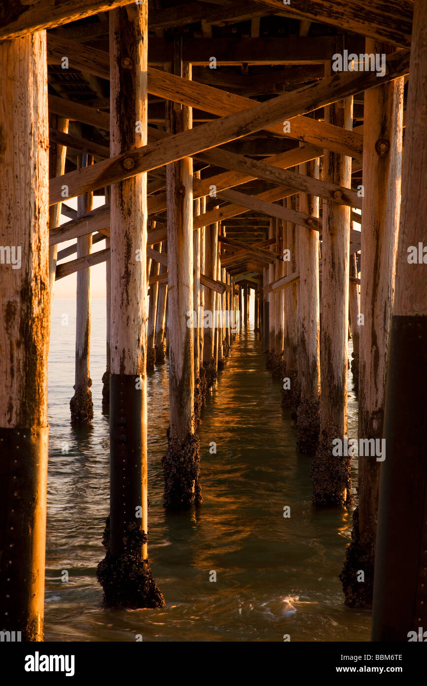 Sonnenuntergang im Balboa Pier Newport Beach Orange County California Stockfoto
