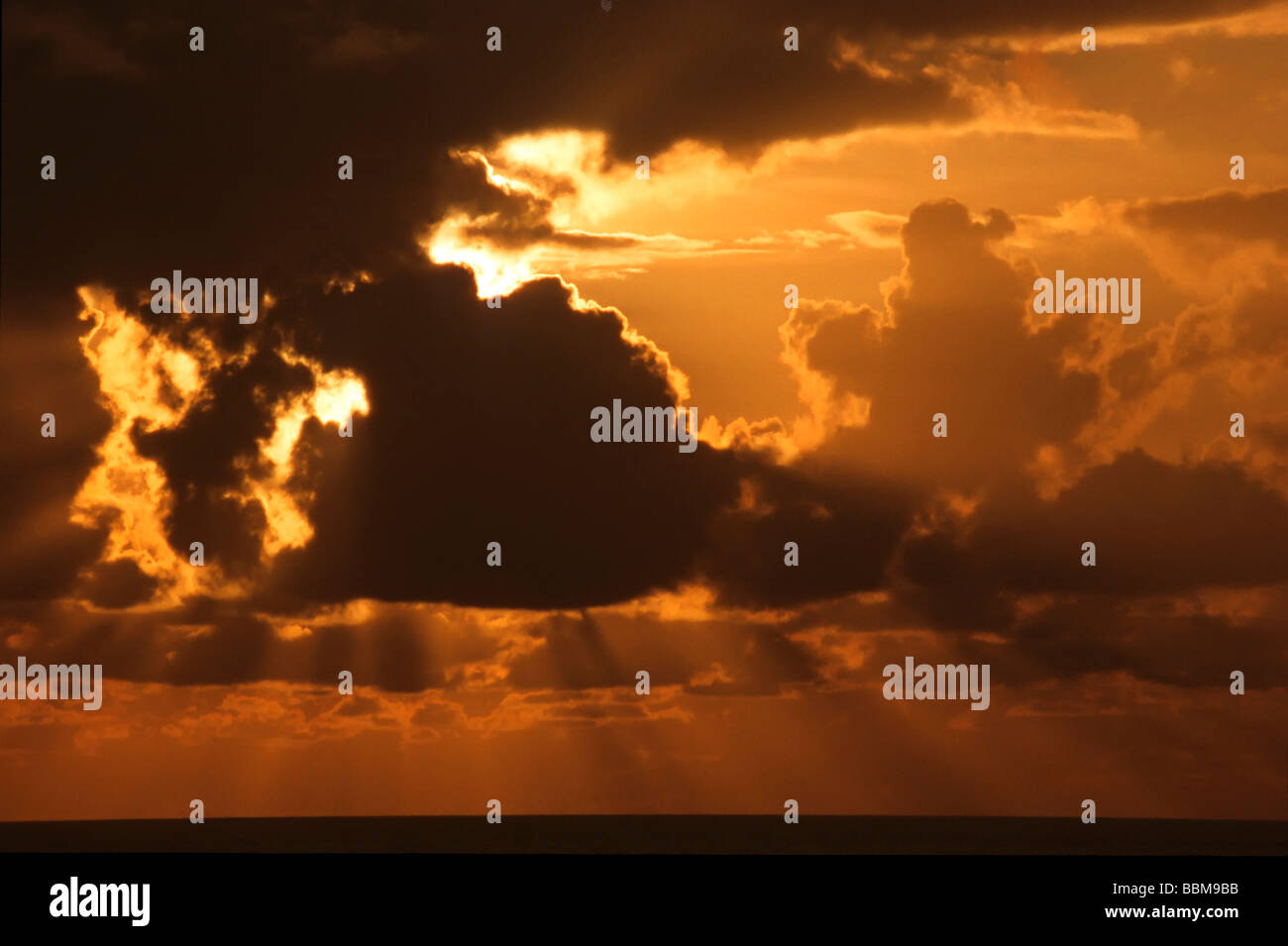 Sonnenuntergang an der Nordsee, Deutschland, Europa Stockfoto