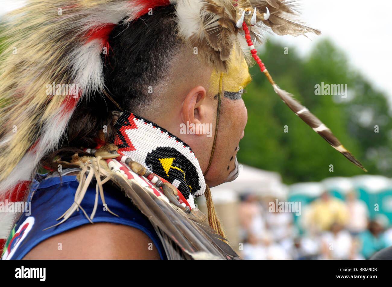 Porträt von indianischen bei Pow Wow in Waldorf, Maryland Stockfoto