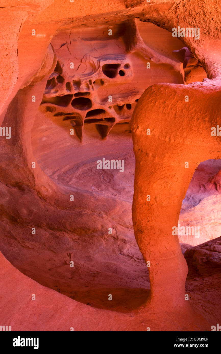 Dieser Ort hat Feuer-Höhle und Windstone Arch Valley of Fire State Park etwa eine Stunde aus Las Vegas Nevada genannt Stockfoto