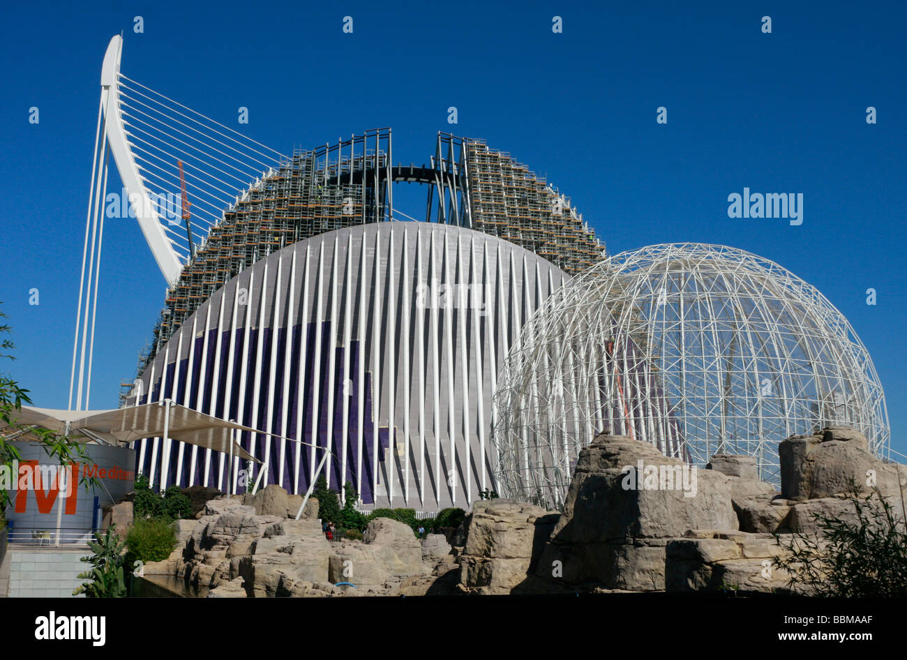 Entworfen von Santiago Calatrava Valencias ist Stadt der Künste und Wissenschaften eine beeindruckende Sammlung moderner Architektur Stockfoto