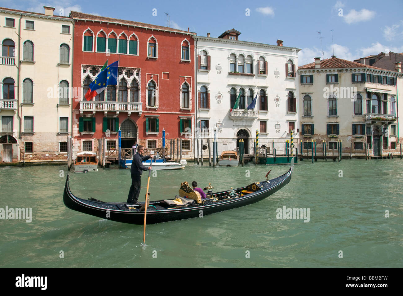 Gondel auf dem Canal Grande-Venedig-Italien Stockfoto