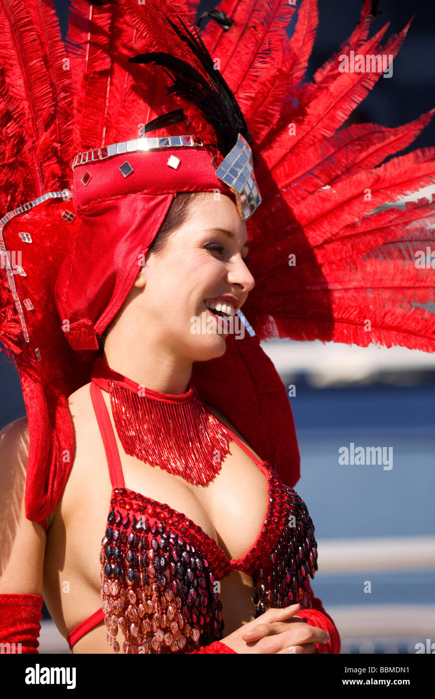 Vegas Showgirl im Zeittraining für Shelby 427 2009 NASCAR-Rennen auf dem Las Vegas Motor Speedway Las Vegas Nevada Stockfoto