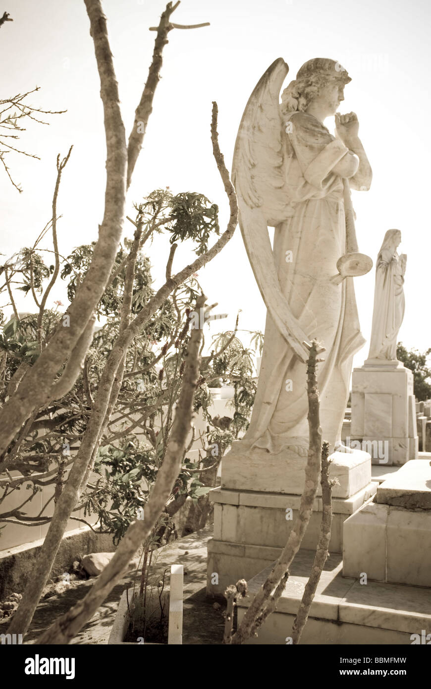 Kuba, Cienfuegos. Details der Denkmäler und Gräber auf dem Friedhof, Cienfuegos Stockfoto